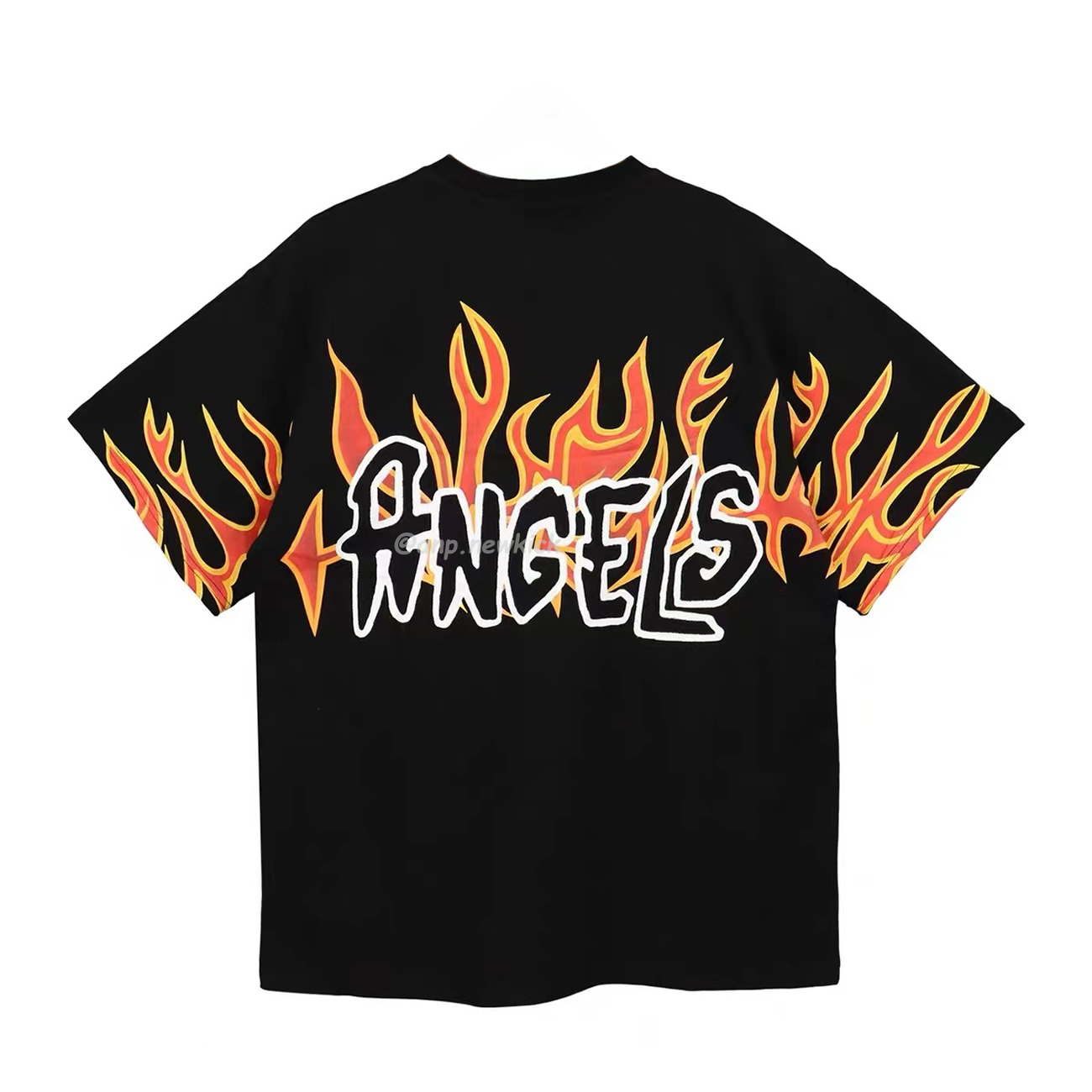 Palm Angels Graffiti Flame T Shirt Shorts Black White (13) - newkick.vip